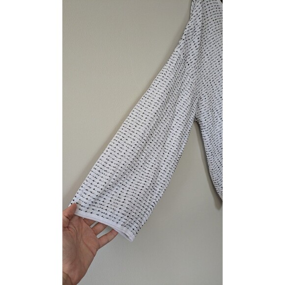 LIV by Habitat Textured Dot Swing Sweater XL Boho White Cozy Rolled Pointed Hem - Picture 2 of 9